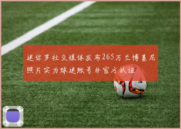 迷你罗社交媒体发布265万兰博基尼照片实为球迷账号非官方认证